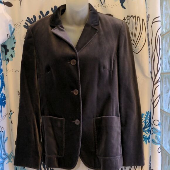 VTG 90s The Limited Grey Silver Velvet Blazer Size S - Picture 1 of 12